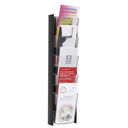 ALBA Alba DDPROPMN Black System Wall Display with 5 Translucent Compartments 0.33 Letter Size DDPROPMN